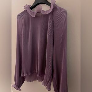 Zara Purple Pleated Flowy Blouse, Size M